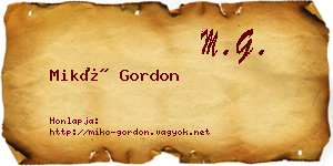 Mikó Gordon névjegykártya